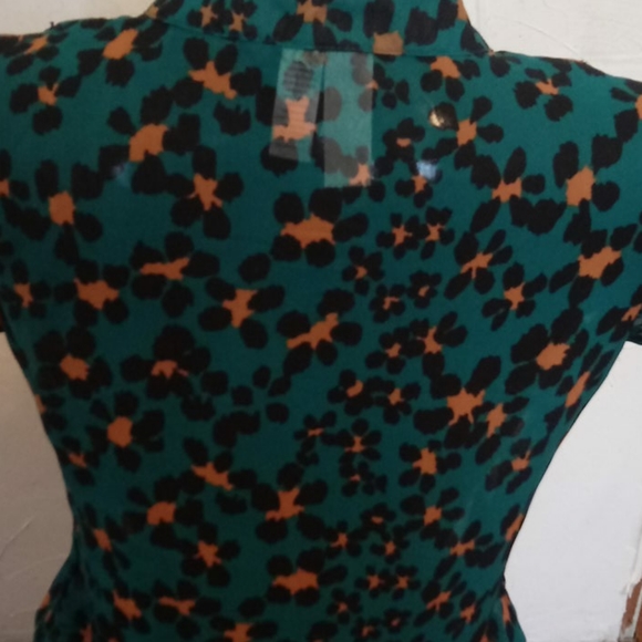 Ester See Thru 👀 Animal Print Hi Collar Blouse - Picture 4 of 5